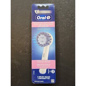 3 ORAL-B Sensitive Clean Gum Care Teeth Replacement Toothbrush Tooth Brush Heads